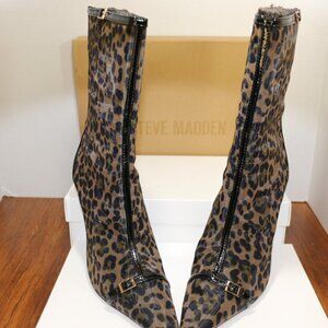 New In Box Steve Madden Ashlyn Leopard Mesh Booties.